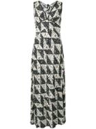 Alexa Chung Bias Floral Tile Print Dress - Black