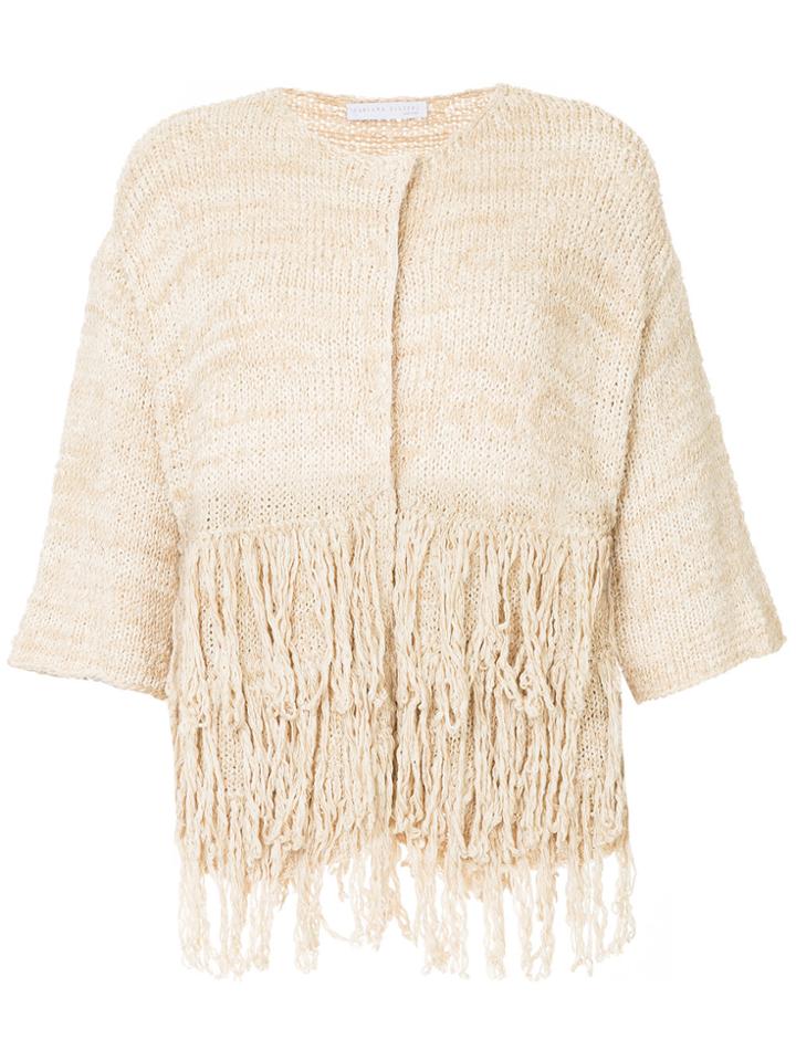 Fabiana Filippi Tasselled Half Sleeve Cardigan - Brown