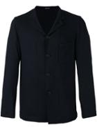 Giorgio Armani Chest Pocket Shirt Jacket, Men's, Size: 46, Black, Ramie/viscose/spandex/elastane