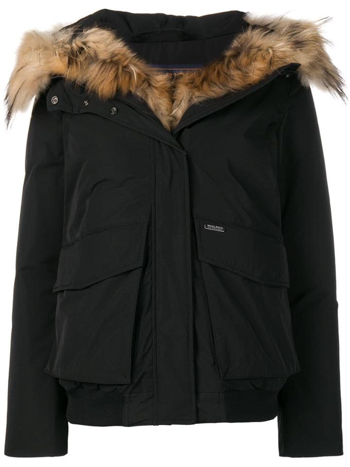 Woolrich Fur Hooded Jacket - Black