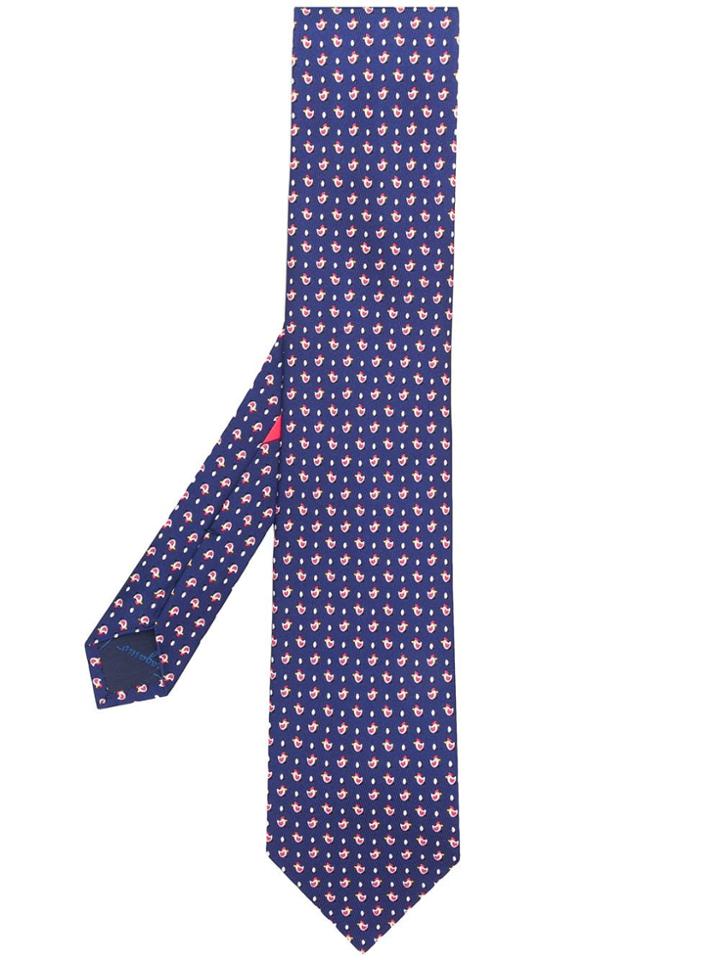 Salvatore Ferragamo Micro Chickens Print Tie - Blue