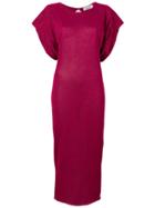 Circus Hotel Draped Midi Dress - Pink & Purple