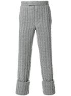 Thom Browne Baby Cable Cashmere Classic Backstrap Trouser - Grey