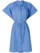 Jil Sander Gathered Asymmetric Dress - Blue