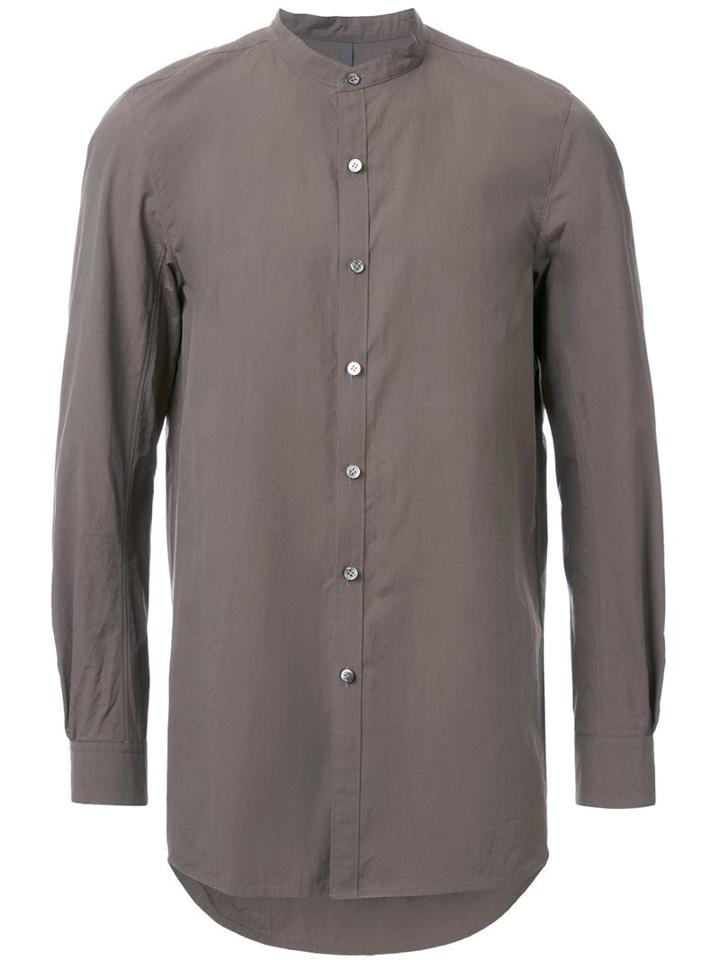 Kazuyuki Kumagai Band Collar Shirt, Men's, Size: 3, Green, Cotton