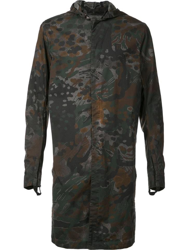 11 By Boris Bidjan Saberi Hooded Long Overshirt - Green