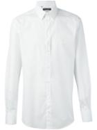 Dolce & Gabbana Embroidered Logo Shirt, Men's, Size: 39, White, Cotton
