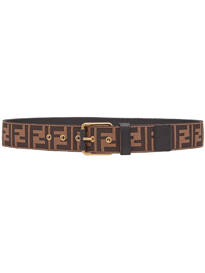 Fendi Embossed Logo Belt - Brown