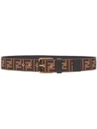 Fendi Embossed Logo Belt - Brown