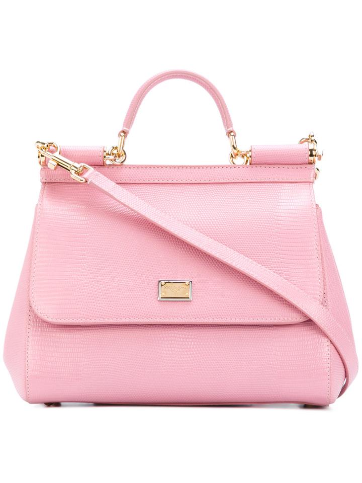 Dolce & Gabbana - Medium Sicily Handbag - Women - Leather - One Size, Pink/purple, Leather