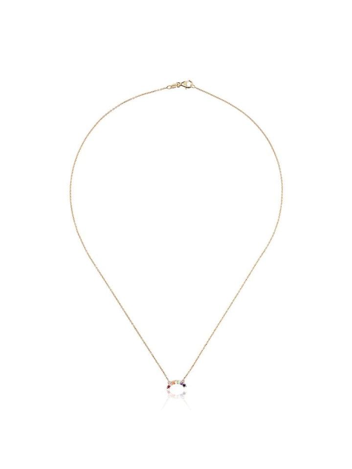 Andrea Fohrman Yellow Gold Small Rainbow Ruby Necklace