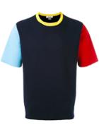 Sunnei - Knitted Colour-block T-shirt - Men - Cotton - S, Blue, Cotton