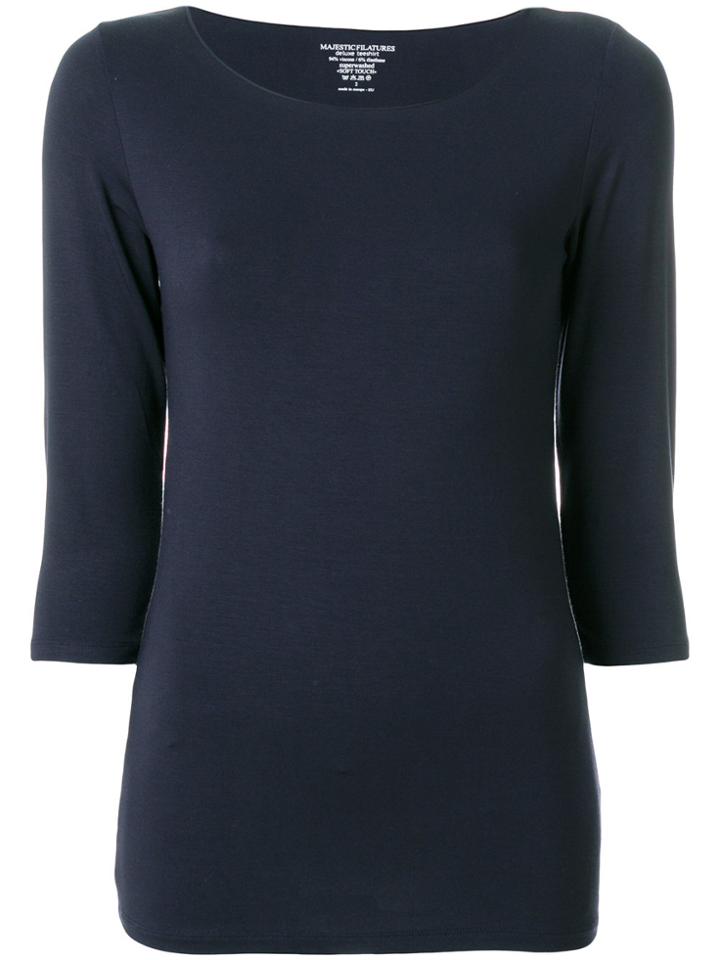 Majestic Filatures Three-quarter Sleeve T-shirt - Blue