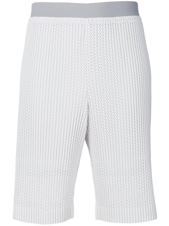 Homme Plissé Issey Miyake Embroidered Shorts - White