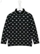 Dolce & Gabbana Kids Crown Print Polo Shirt, Boy's, Size: 10 Yrs, Black