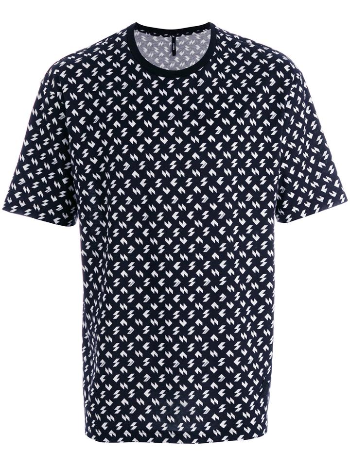 Versus Logo Pattern Print T-shirt - Black