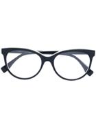 Fendi Eyewear Soft Cat-eye Glasses - Black