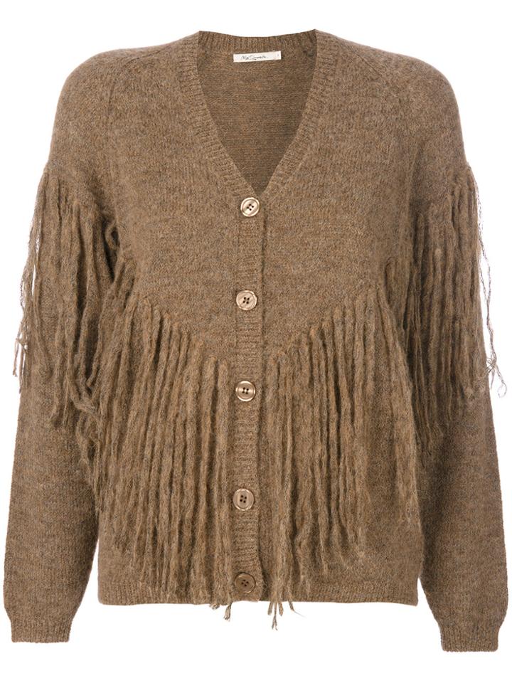 Mes Demoiselles Fringed Cardigan - Brown