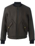 Tim Coppens - Ma-1 Laced Bomber Jacket - Men - Polyester/acetate/cupro/virgin Wool - M, Green, Polyester/acetate/cupro/virgin Wool