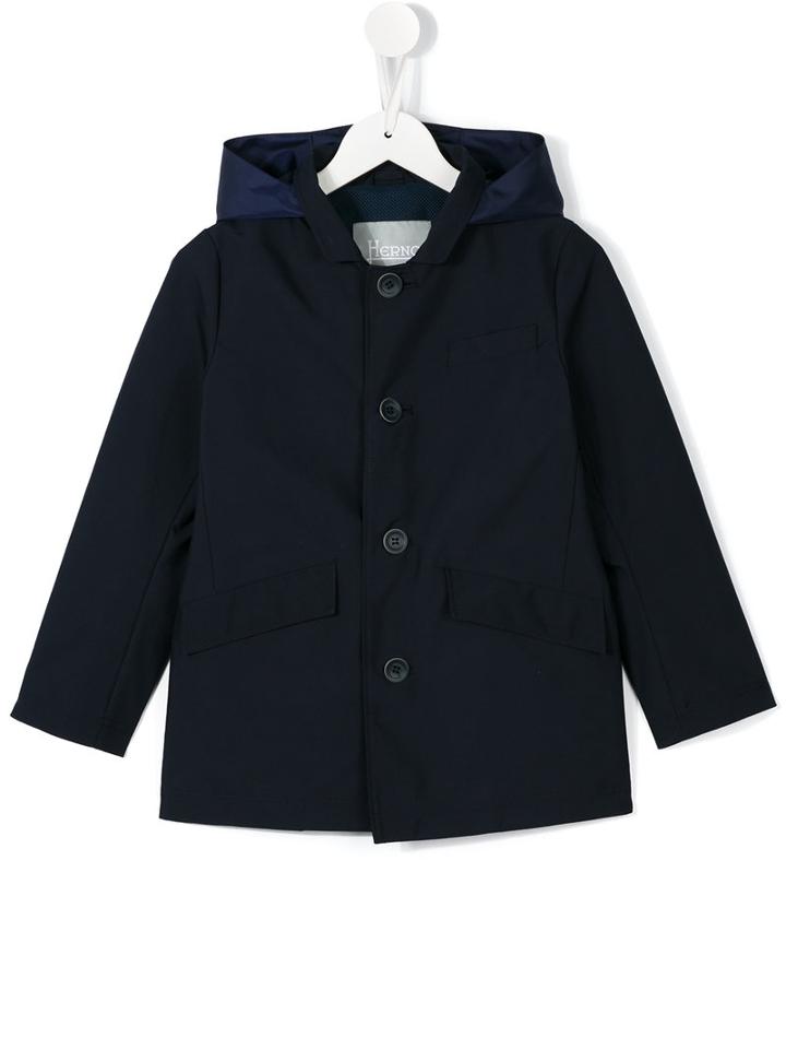 Herno Kids Buttoned Coat, Boy's, Size: 8 Yrs, Blue