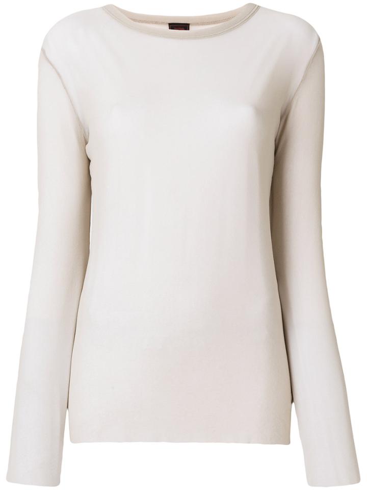 Jean Paul Gaultier Vintage Long Sleeve Sheer Top - Nude & Neutrals