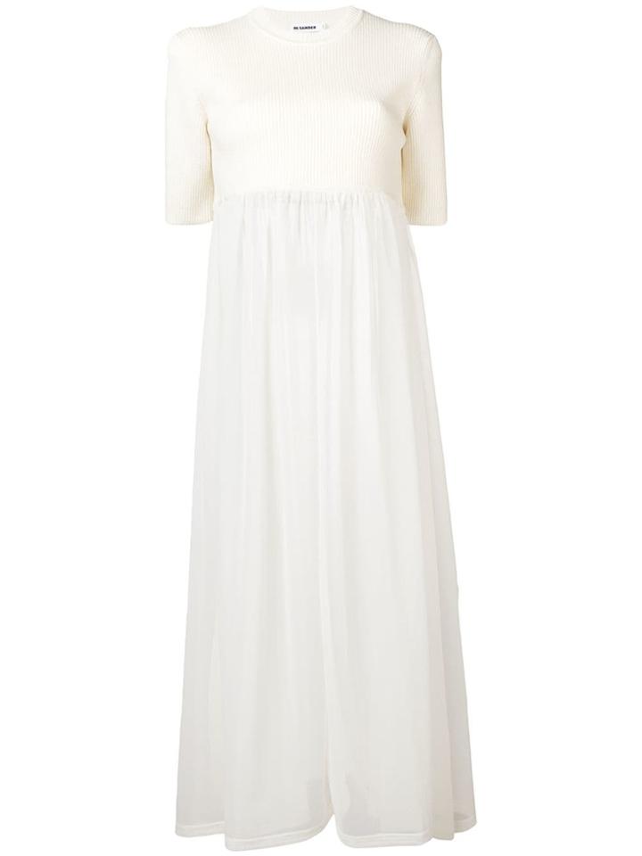 Jil Sander Short-sleeve Flared Dress - White