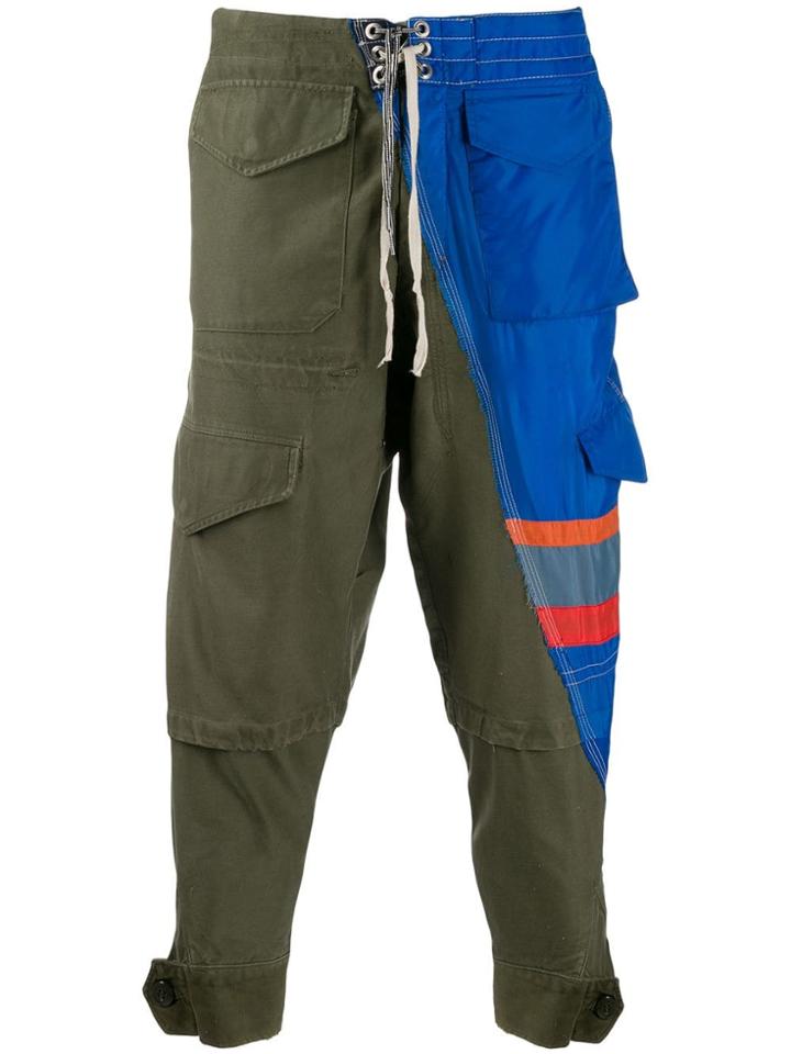 Greg Lauren Patchwork Utility Trousers - Green