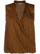 Liu Jo Striped Wrap-front Vest - Orange