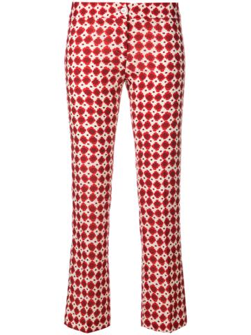 Meme Printed Slim-fit Trousers - Red
