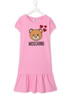 Moschino Kids Teen Teddy Bear Print Dress - Pink