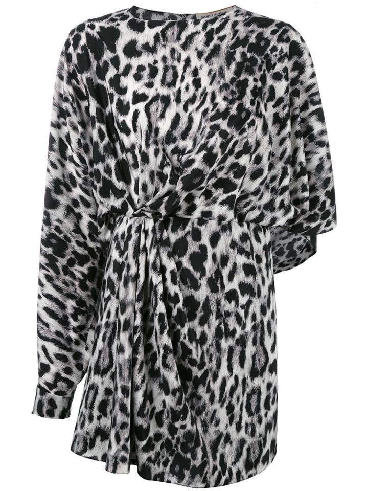 Saint Laurent Leopard Print Dress - Black