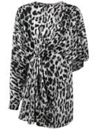 Saint Laurent Leopard Print Dress - Black