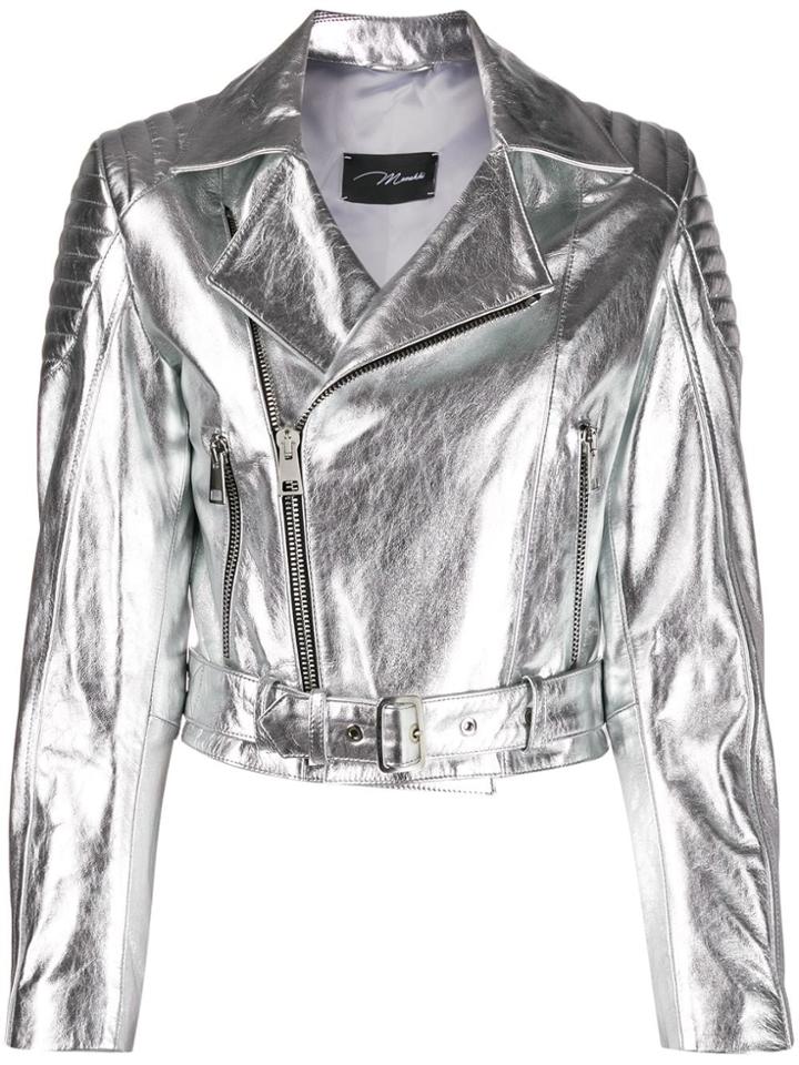 Manokhi London Bikers Jacket - Silver
