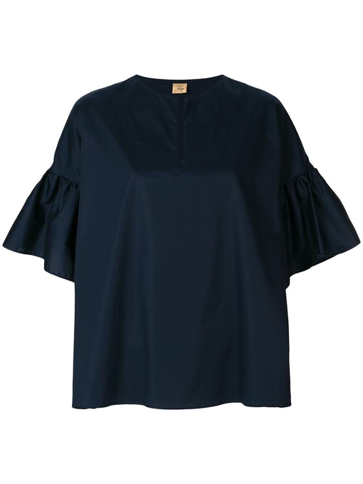 Fay Bell Sleeved Blouse - Blue