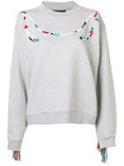Alanui Fringed Sleeve Sweater - Grey