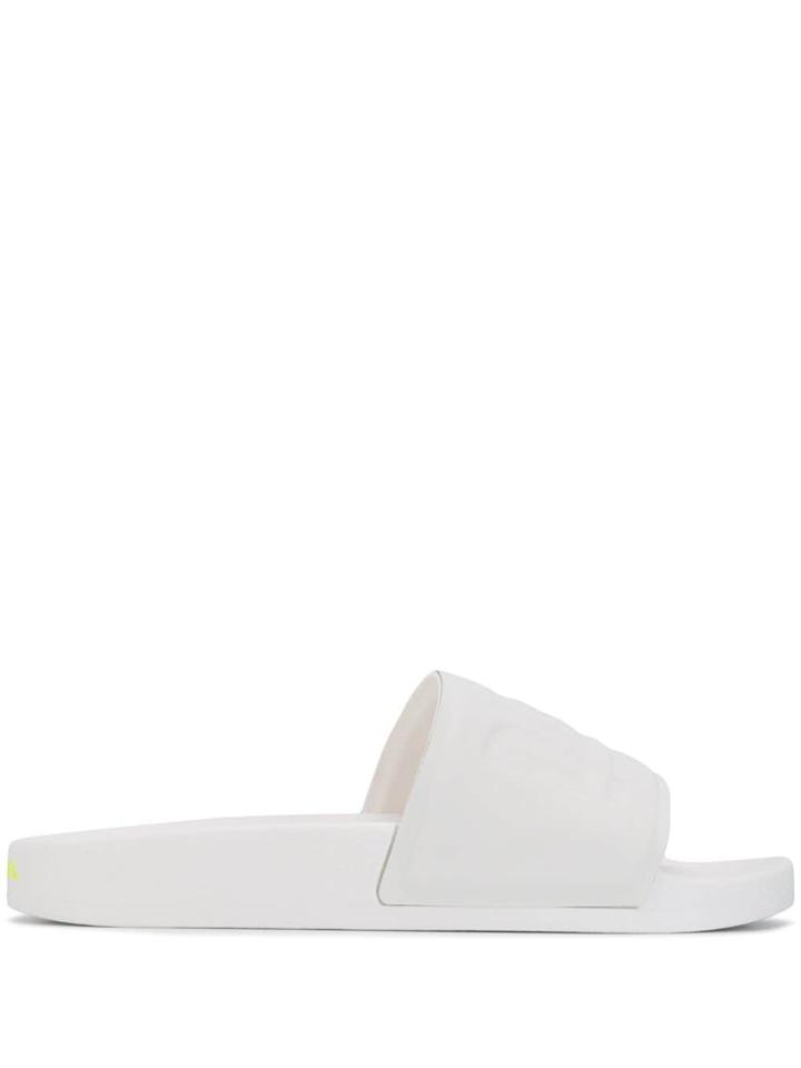 Diesel Tonal Logo Print Slides - White