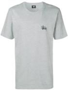 Stussy Brand Embroidered T-shirt - Grey