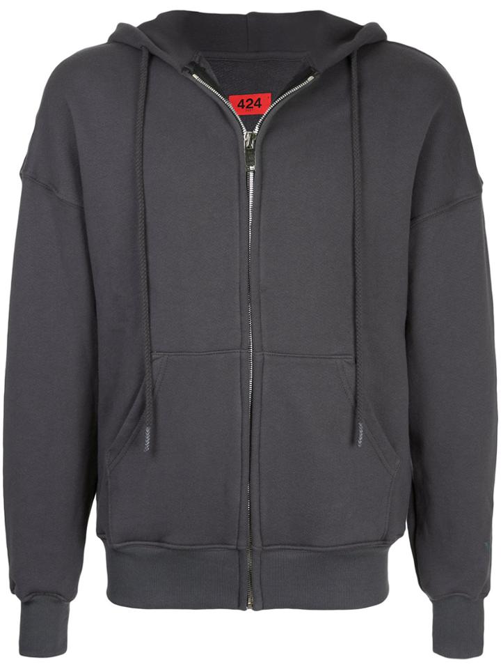 424 Fairfax Long Sleeved Drawstring Hoodie - Grey