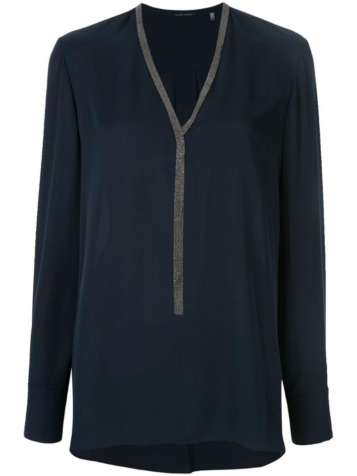 Elie Tahari Emara Embellished Blouse - Green