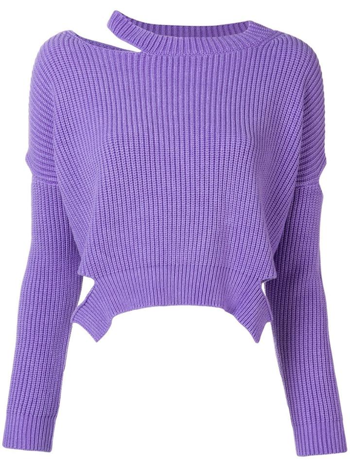 Pinko Cut-out Knitted Sweater - Purple