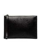 Stella Mccartney Black Logo Clutch Bag