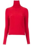 Gloria Coelho High Neck Knitted Top - Red