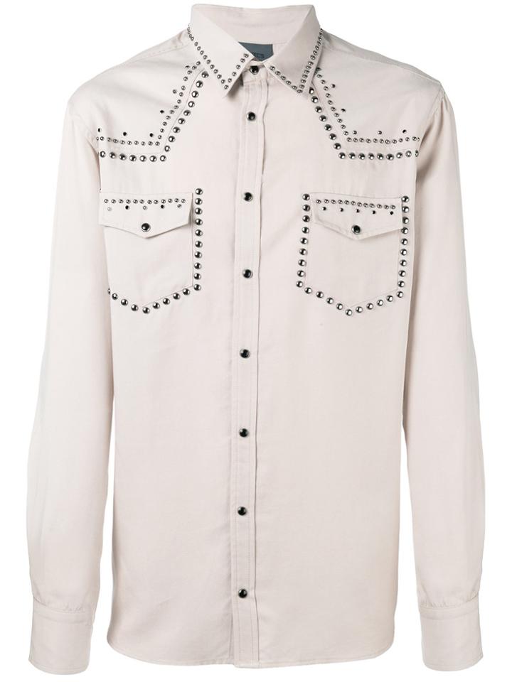 Laneus Metallic Embellished Shirt - Nude & Neutrals