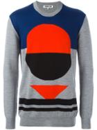 Mcq Alexander Mcqueen Block Geo Intarsia Jumper, Men's, Size: Large, Grey, Wool