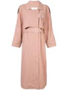 Walk Of Shame Belted Trench Coat - Pink