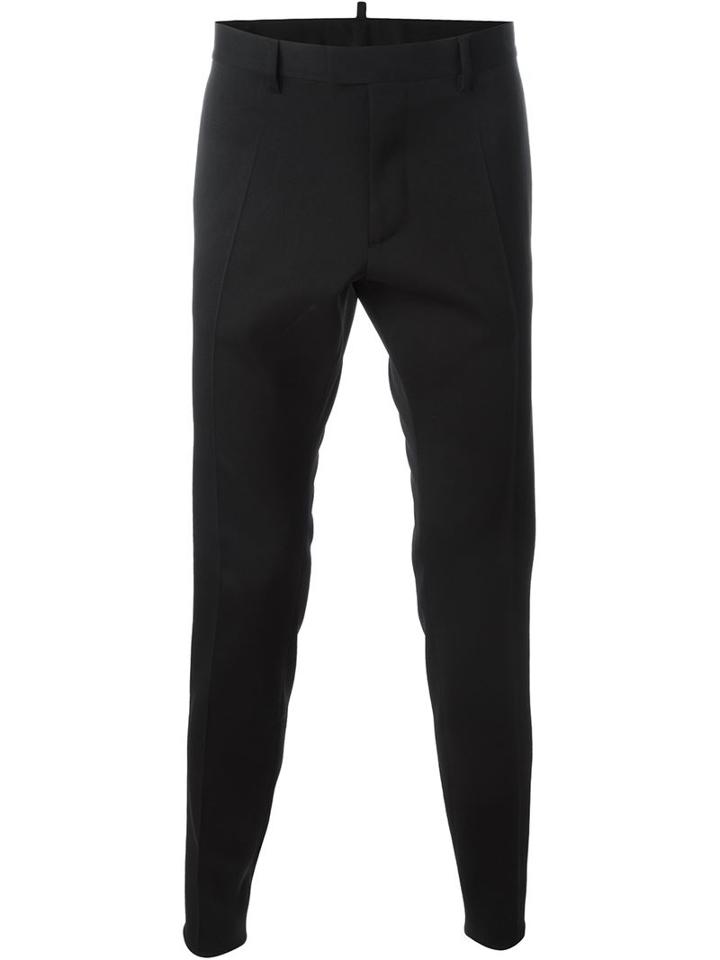 Dsquared2 Tailored Trousers, Men's, Size: 50, Black, Spandex/elastane/virgin Wool