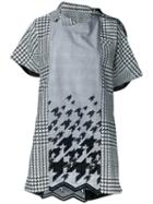 Sacai - Draped Neck Shift Dress - Women - Cotton - 2, Black, Cotton