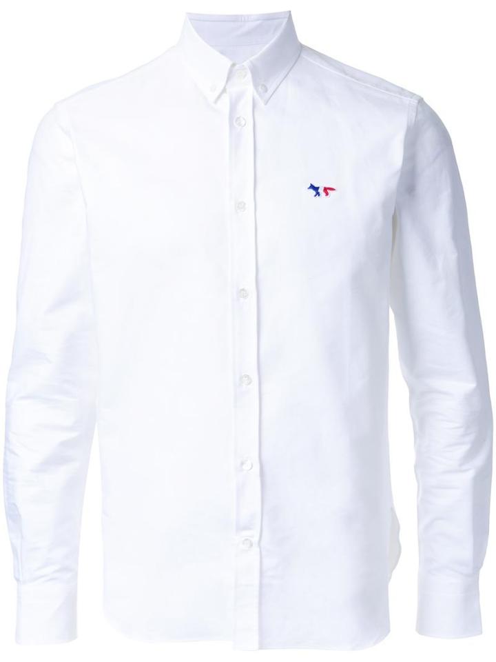 Maison Kitsuné Tricolour Fox Shirt, Men's, Size: 36, White, Cotton