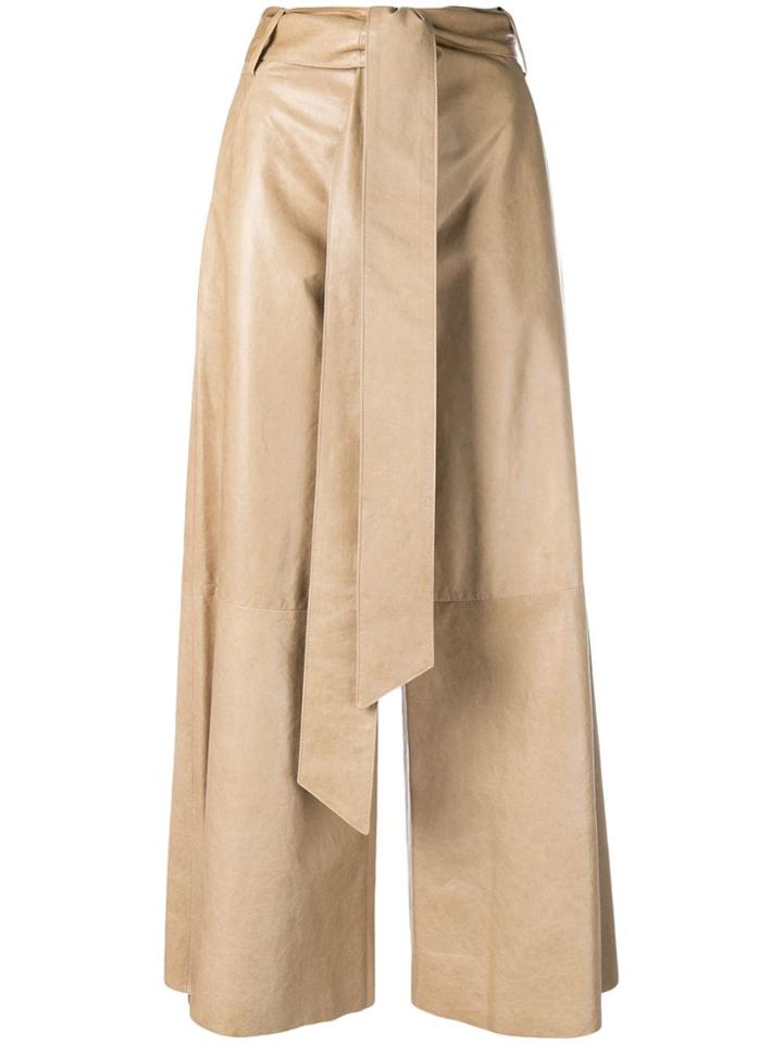 Drome Cropped Wide Leg Trousers - Neutrals