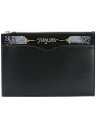 Olympia Le-tan Psycho Embroidered Large Pouch - Black